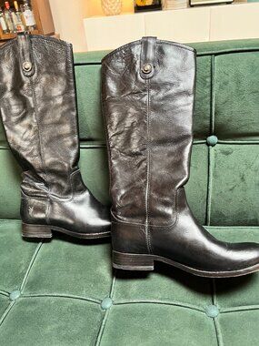 Frye Campus Riding Boots Black Leather Tall Boots Women 5.5